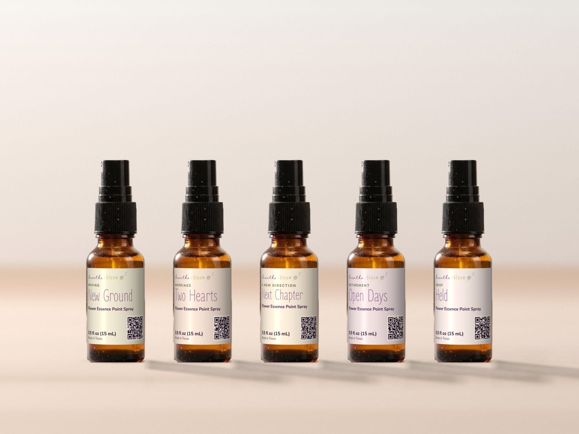 Life Changes · Point Spray Set, shown on a ½ oz amber spray bottle